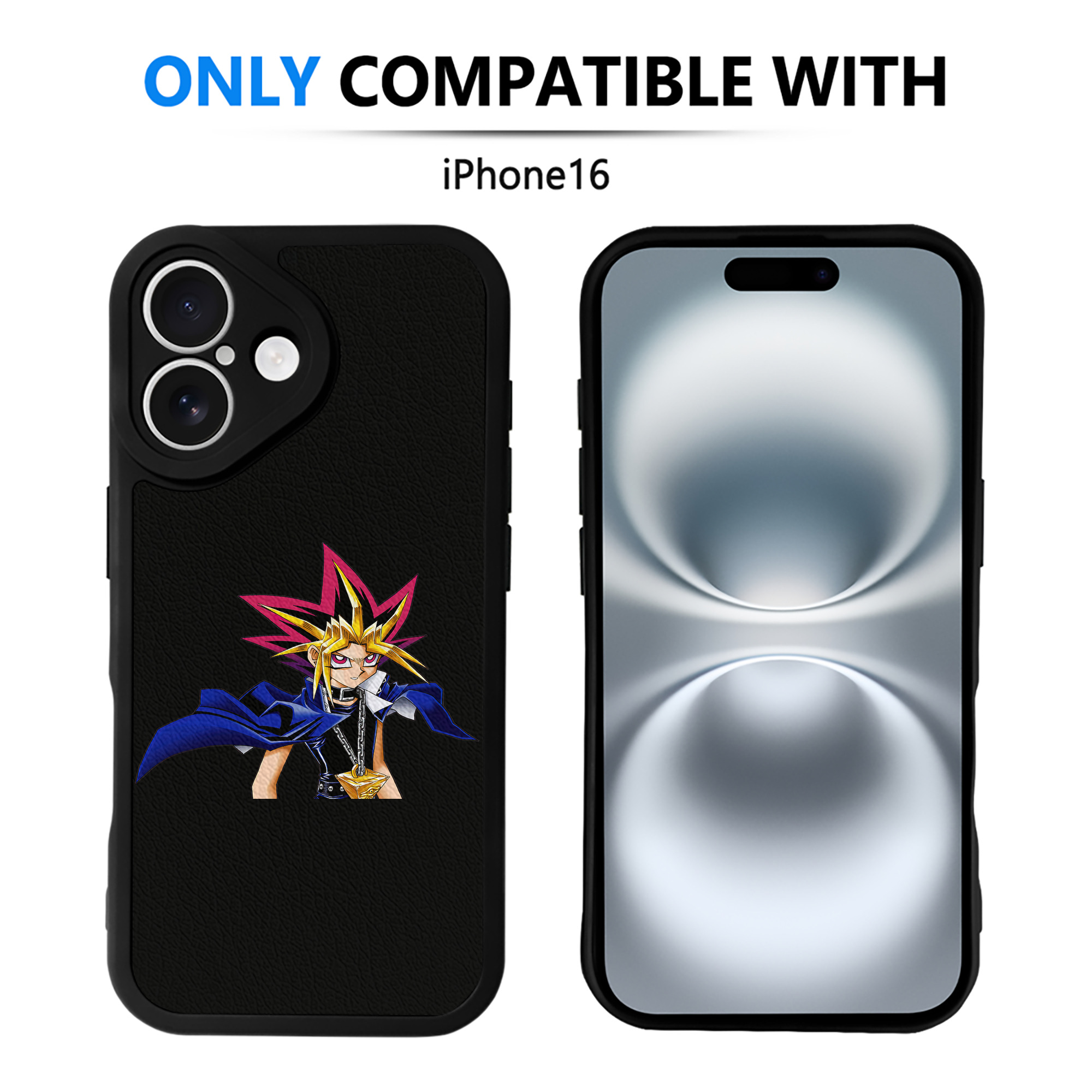 遊☆戯☆王 Yu-Gi-Oh! 【iPhone 16シリーズ対応】シリコンスマホケース（レザー調） 材質：シリコン